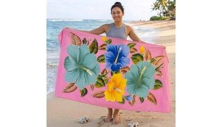Special Offer Rayon Sarong Hand Painted Flower Design Handmade In Bali